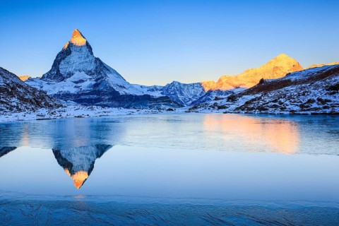 Matterhorn and mountain lake