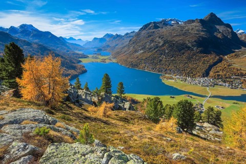Lake Silvaplana and Lake Sils