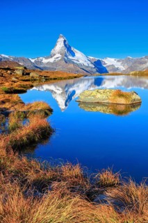 Matterhorn and mountain lake