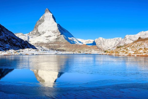 Matterhorn and mountain lake