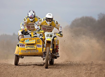 Motorcycle team at a motocross race