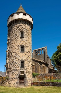 Tower of castle and the church Saint Gal