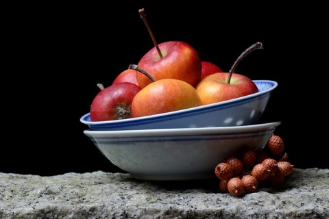 Decorative apples in peel