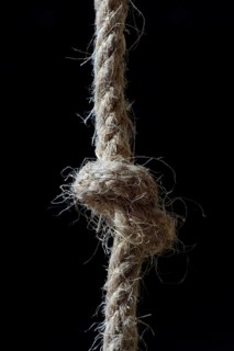 Knots in jute rope