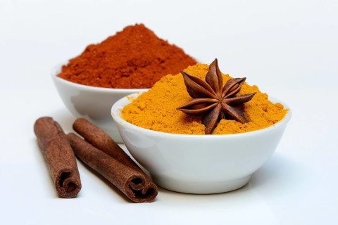 Spices in bowls