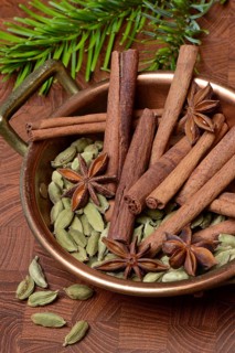 Christmas spices in bowl