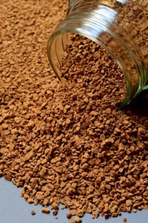 Glass with instant coffee