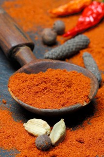 Powder in a wooden spoon