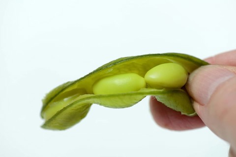 Cooked unripe soya beans