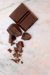 Block chocolate in pieces