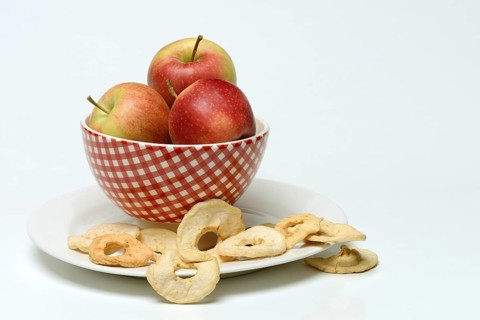 Apples in bowl and apple rings