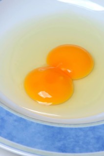 Hen's egg with double yolk