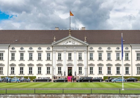 Bellevue Palace with European flag