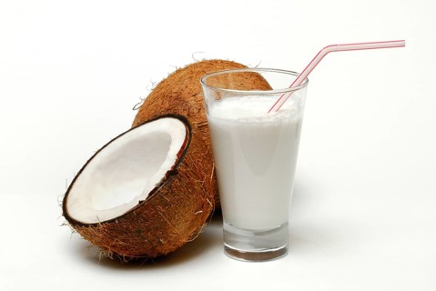 Glass of coconut milk