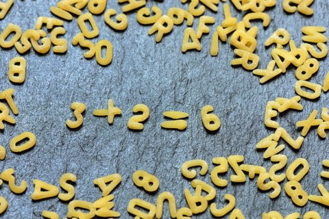 Letter noodles form arithmetic