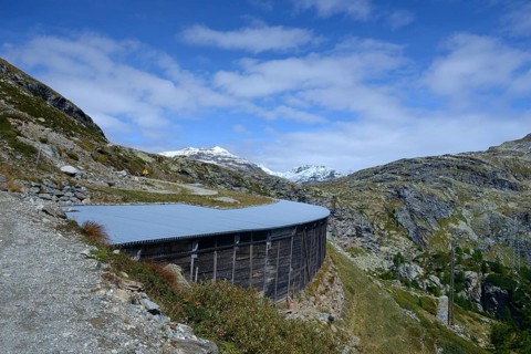 Gallery of the Rhaetian Railway near Alp Gruem