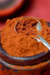 Paprika powder in spoon