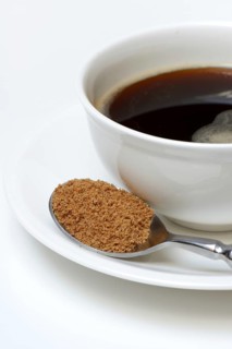Spoon with coconut blossom sugar