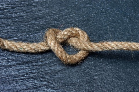 Knots in jute rope