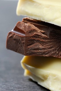 Block chocolate in pieces