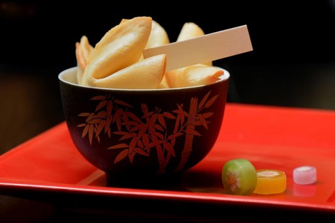 Bowl with fortune cookies