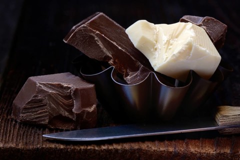 Block chocolate in shell