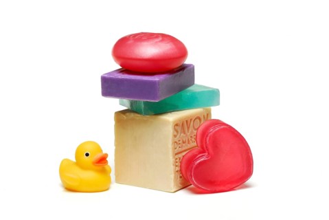 Various soaps with rubber duck