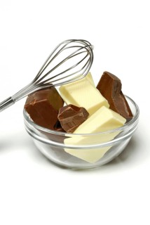 Block chocolate in pieces