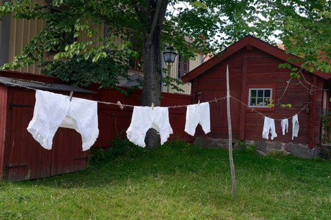 Laundry on a line