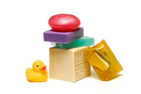 Various soaps with rubber duck