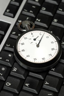 Stopwatch on computer keyboard