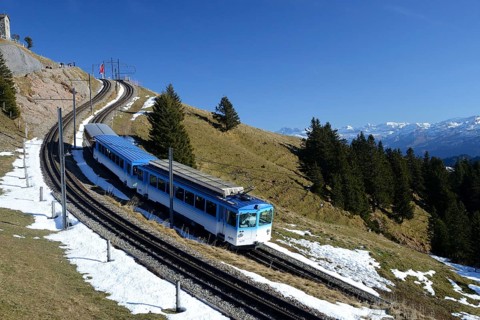 Mountain railway on Rigi-Kulm