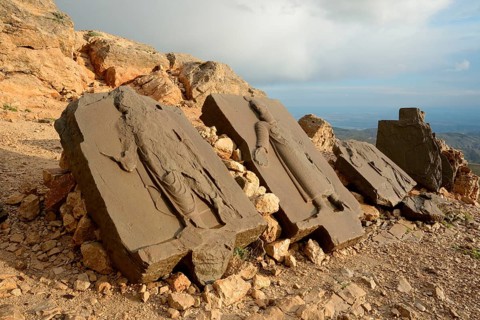 Stone reliefs at Nemrut Dagi