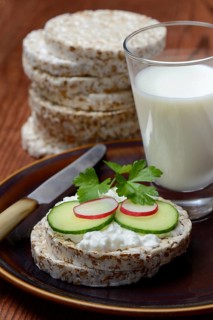 Spelt wafer topped with cream cheese