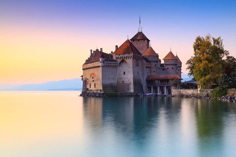 Chillon Castle on Lake Geneva