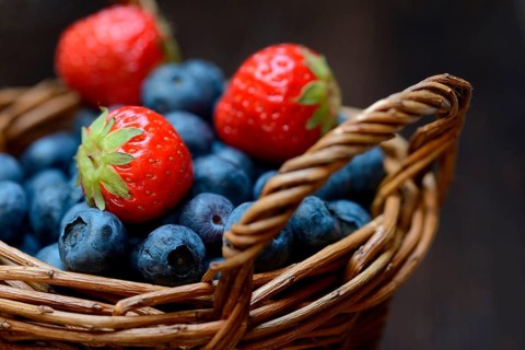 Strawberries and blueberries