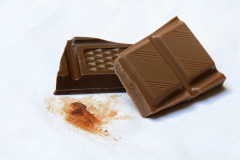 Chocolate stain on fabric