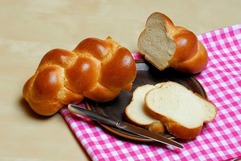 Butter plait on plate
