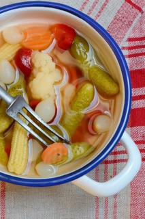 Mixed pickles with carrots