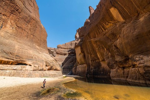 Boy at Guelta d'Archei waterhole