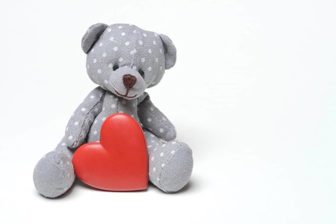 Teddy bear with red heart