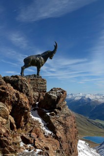 Capricorn sculpture on the Piz Nair