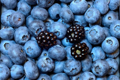 Blackberries and blueberries