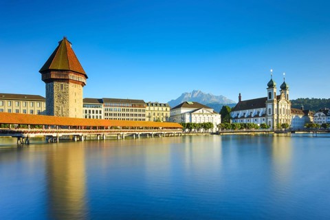 Chapel Bridge with Pilatus