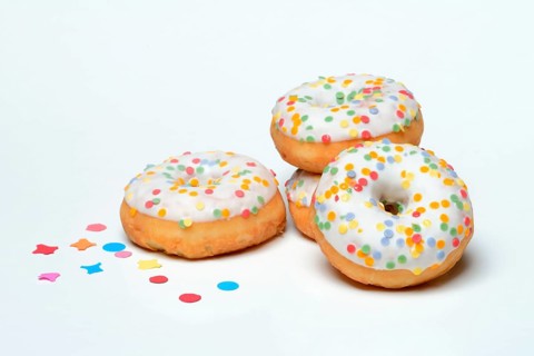 Donuts with sugar confetti