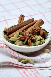 Christmas spices in bowl