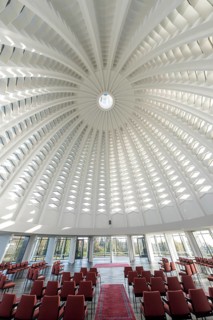 Interior view with dome of the Bahai Temple