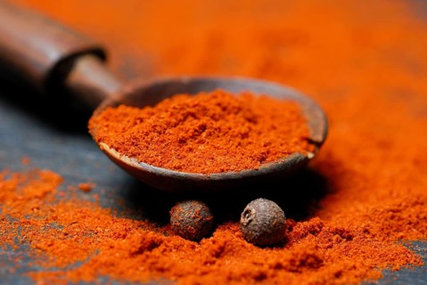 Powder in a wooden spoon