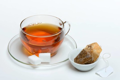 Cup of tea with tea bag