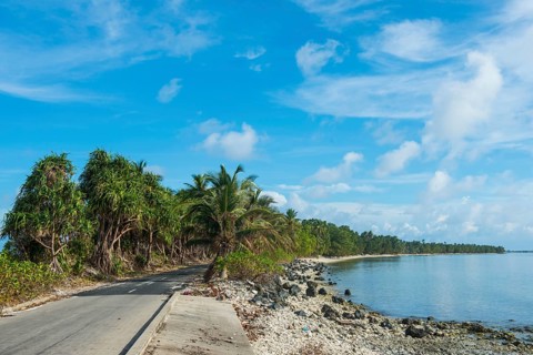 Narrow point in the lagoon of Funafuti